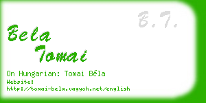 bela tomai business card