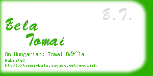 bela tomai business card